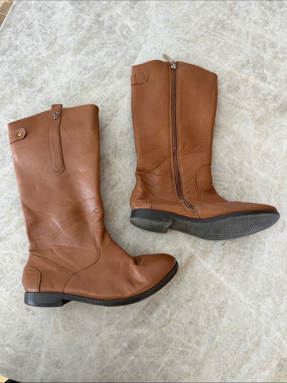 Sam Edelman Mid-Calf Tan Leather Riding Boots 2